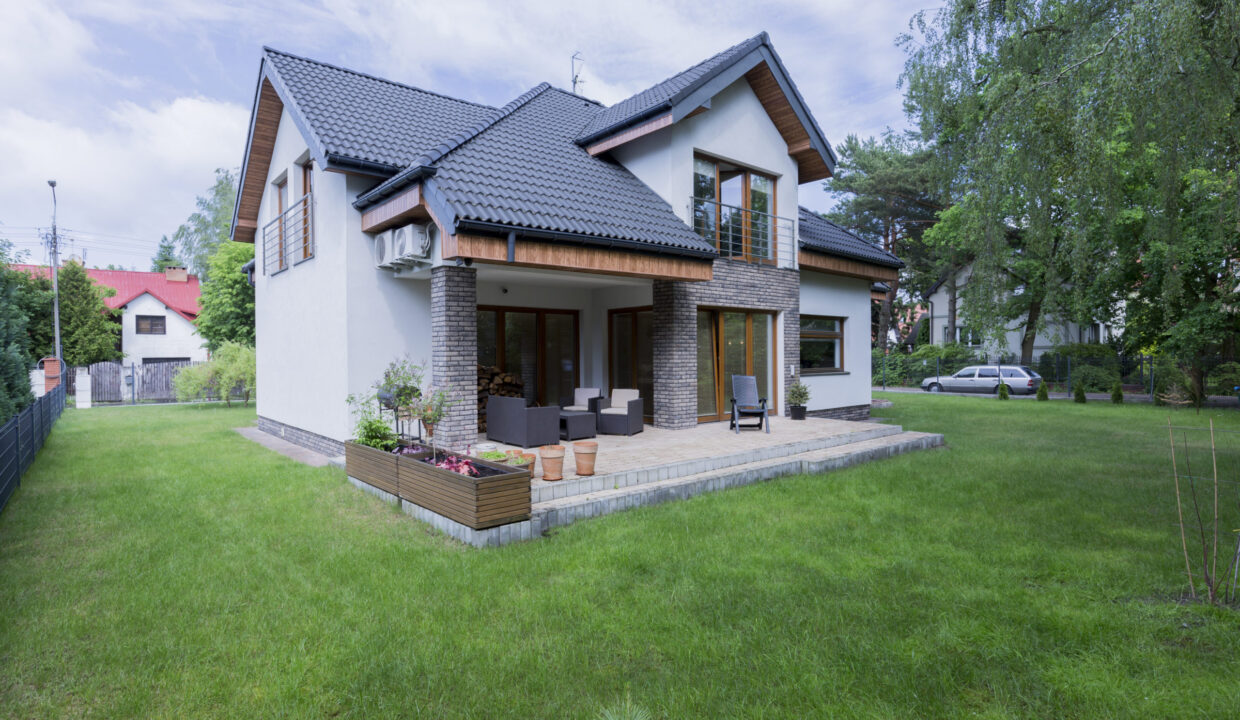 Detached house exterior with terrace